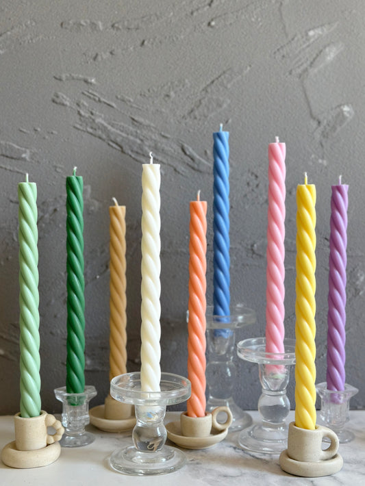 Spiral Taper Candles 10''(A Pair)