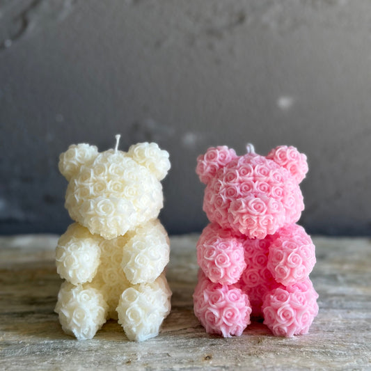 Teddy Bear Rose Candle