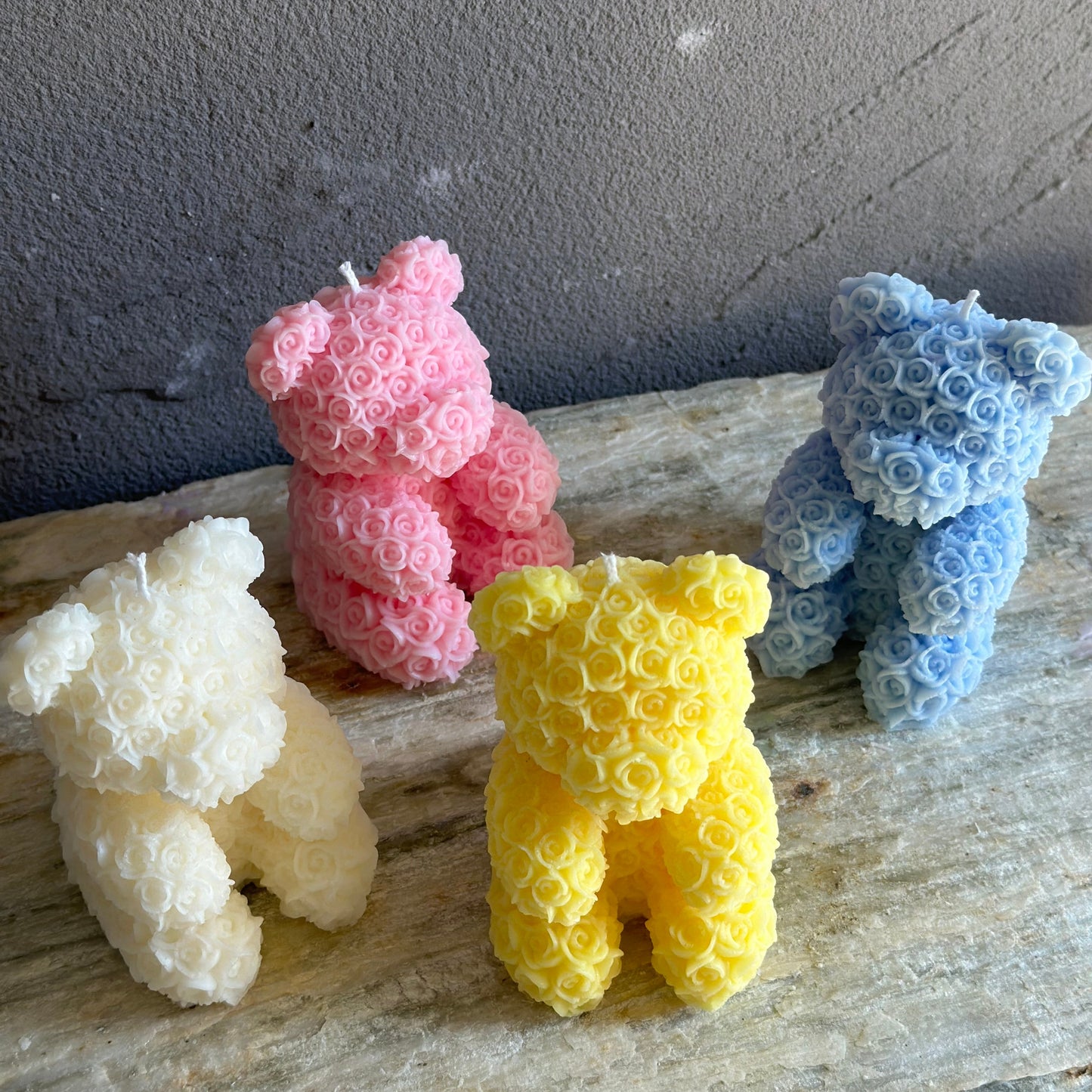 Teddy Bear Rose Candle