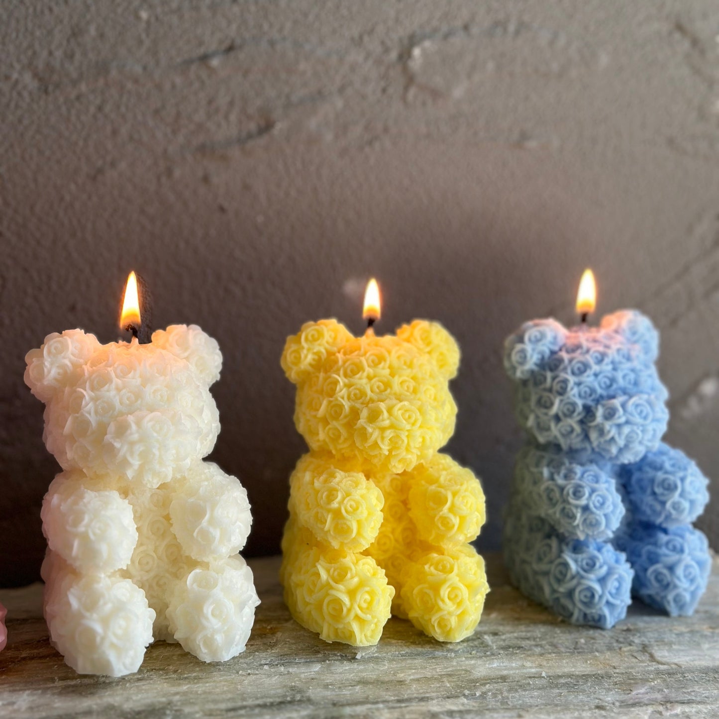 Teddy Bear Rose Candle
