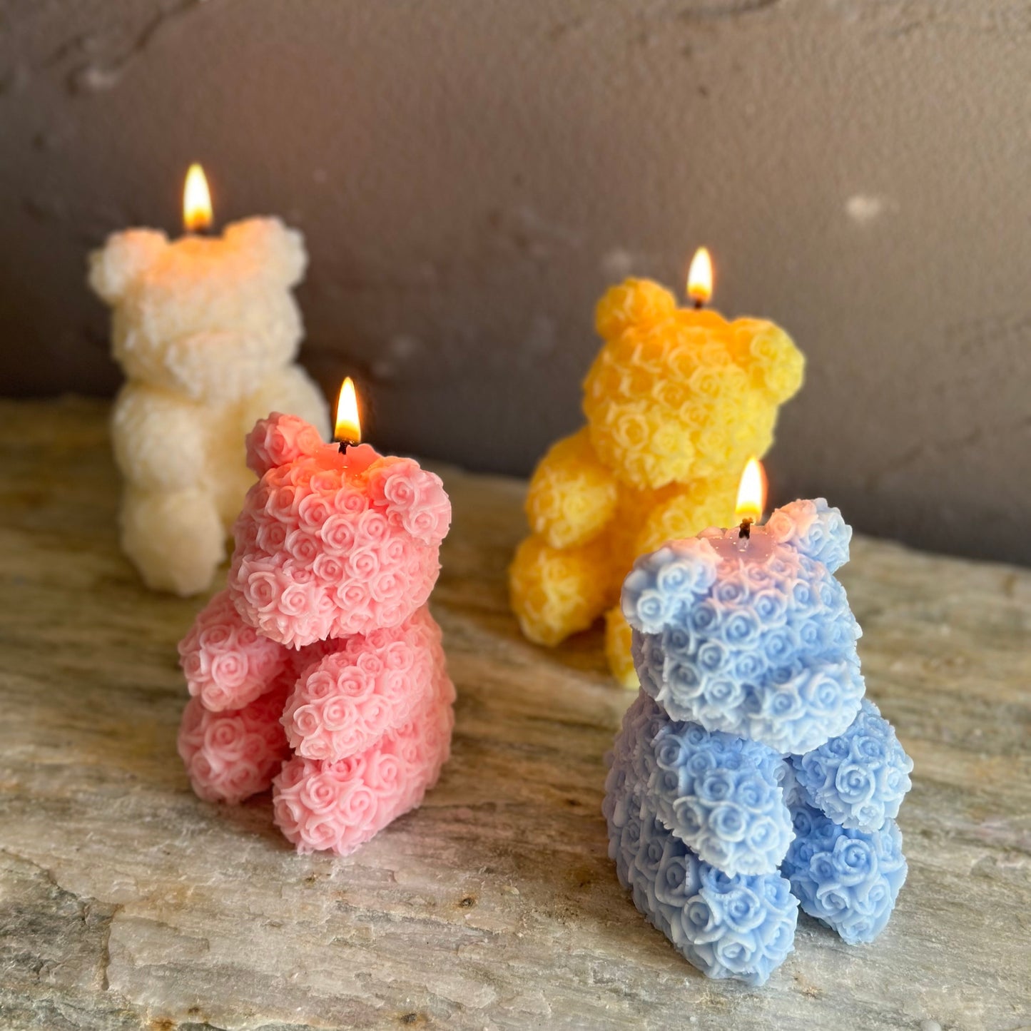 Teddy Bear Rose Candle