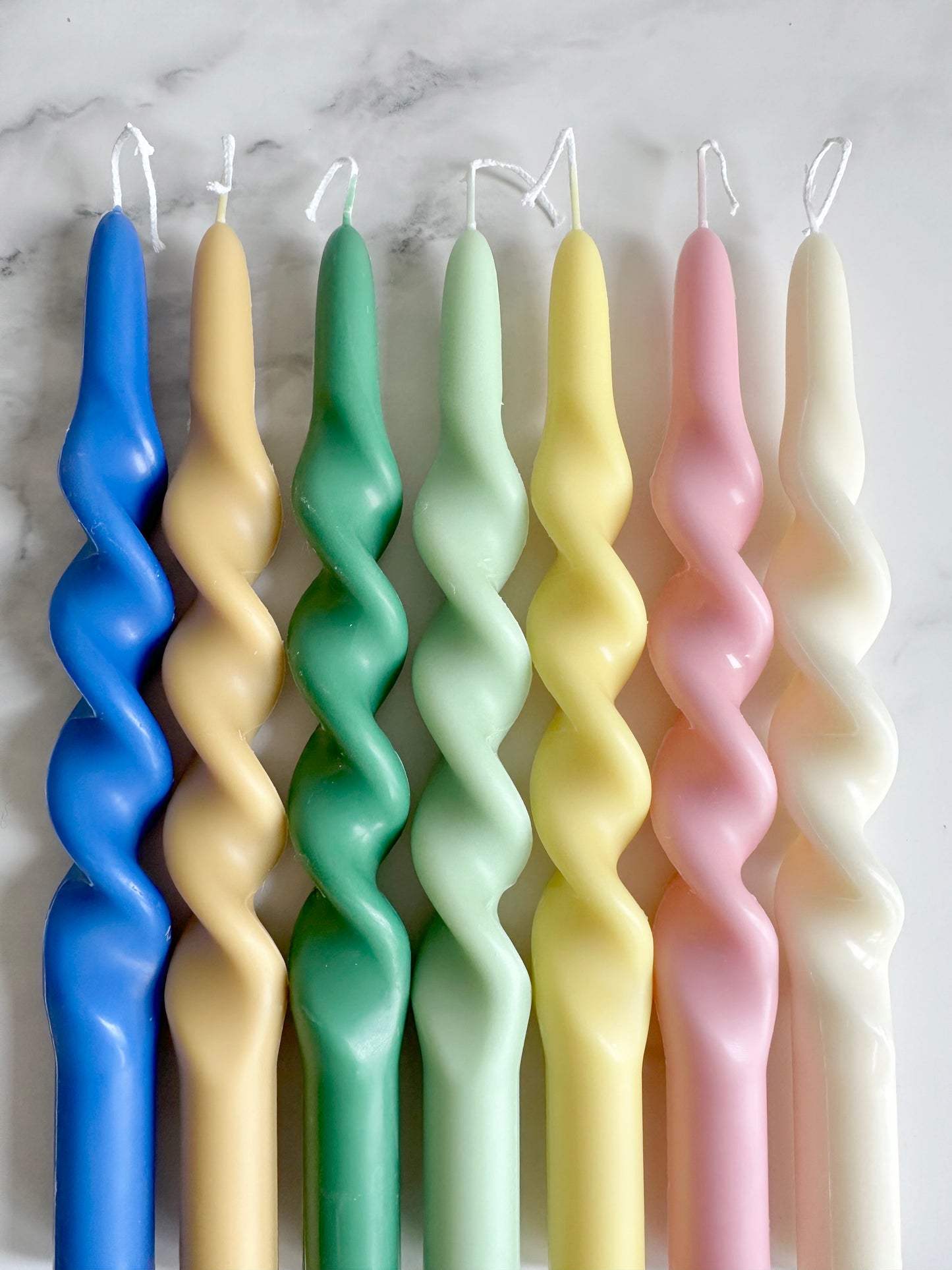 Pastel Spiral Candle: Twisted Home Decor (A Pair)