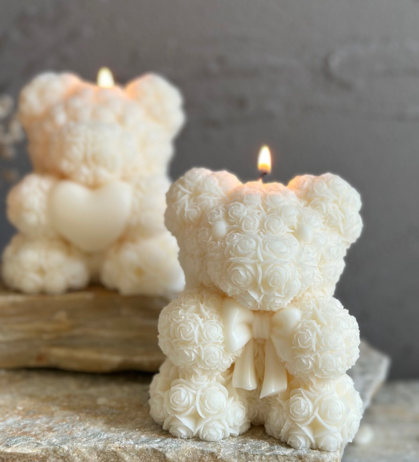 Teddy Bear Rose Candle