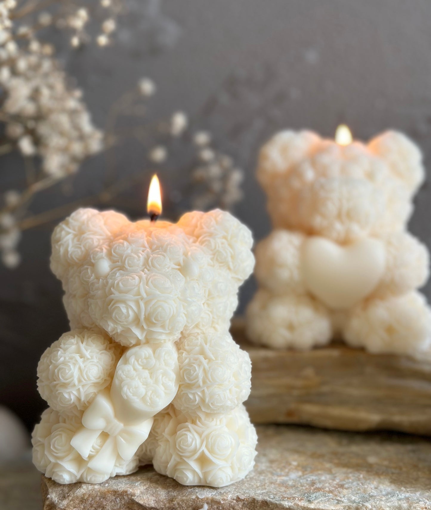Teddy Bear Rose Candle