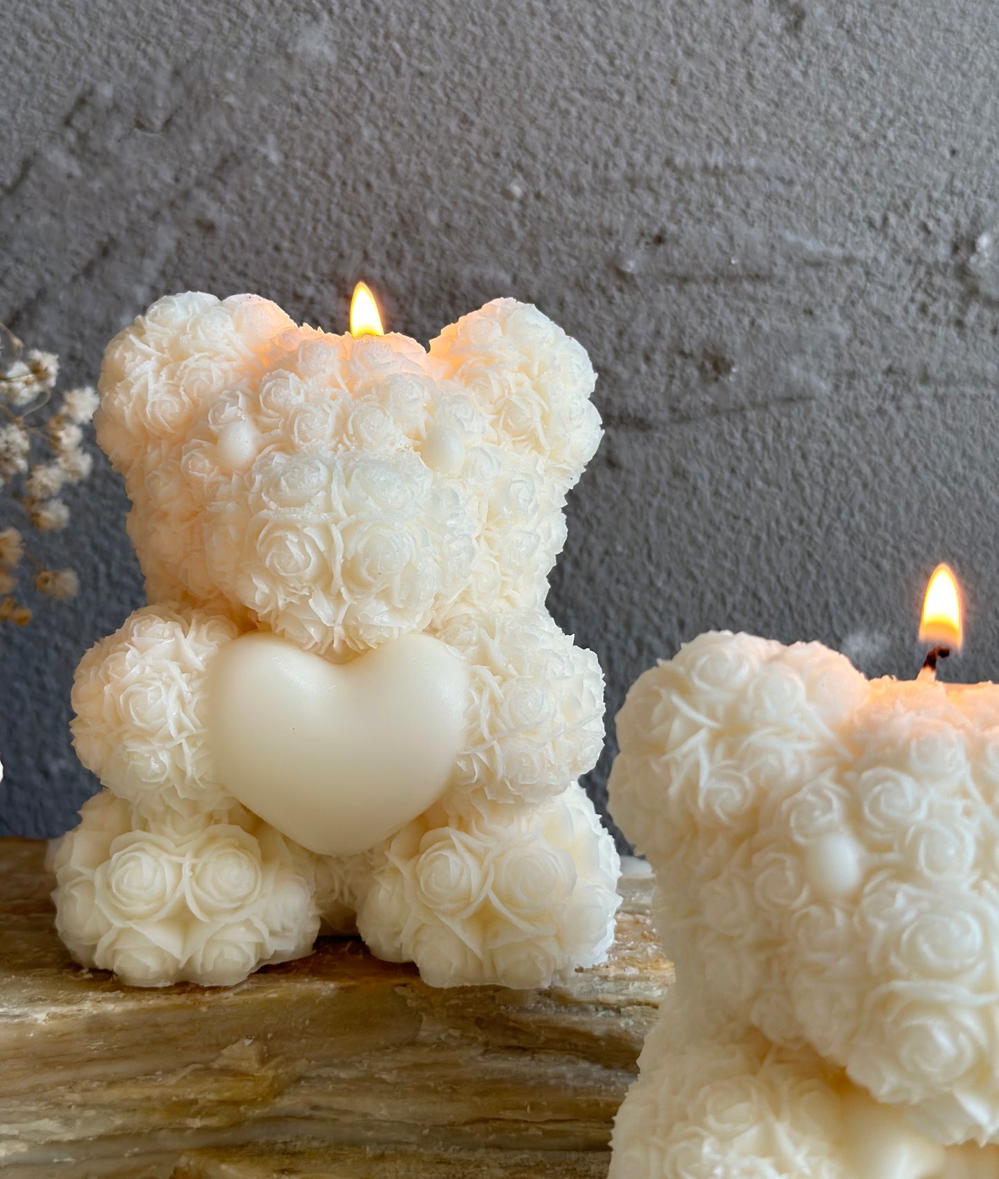 Teddy Bear Rose Candle