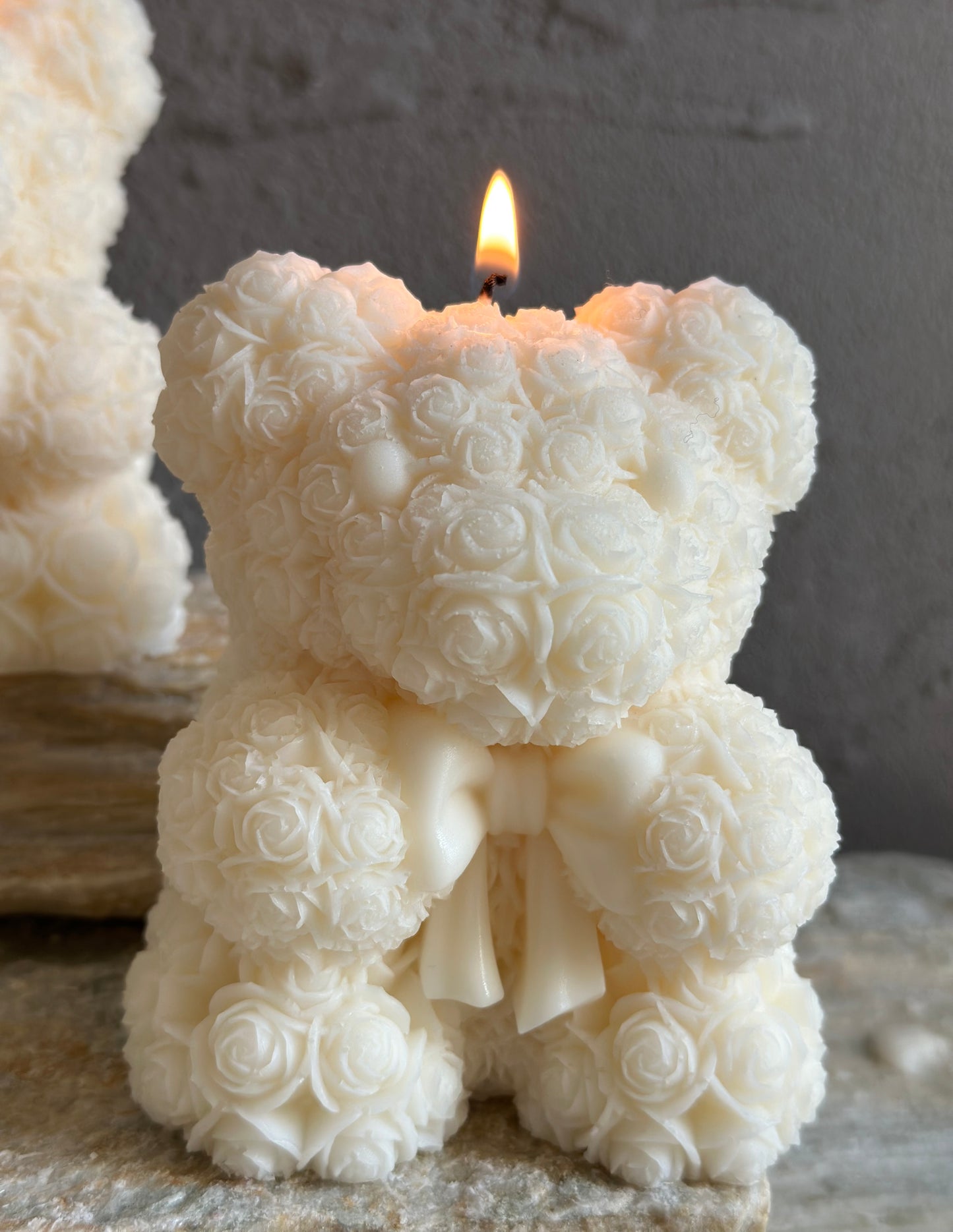 Teddy Bear Rose Candle