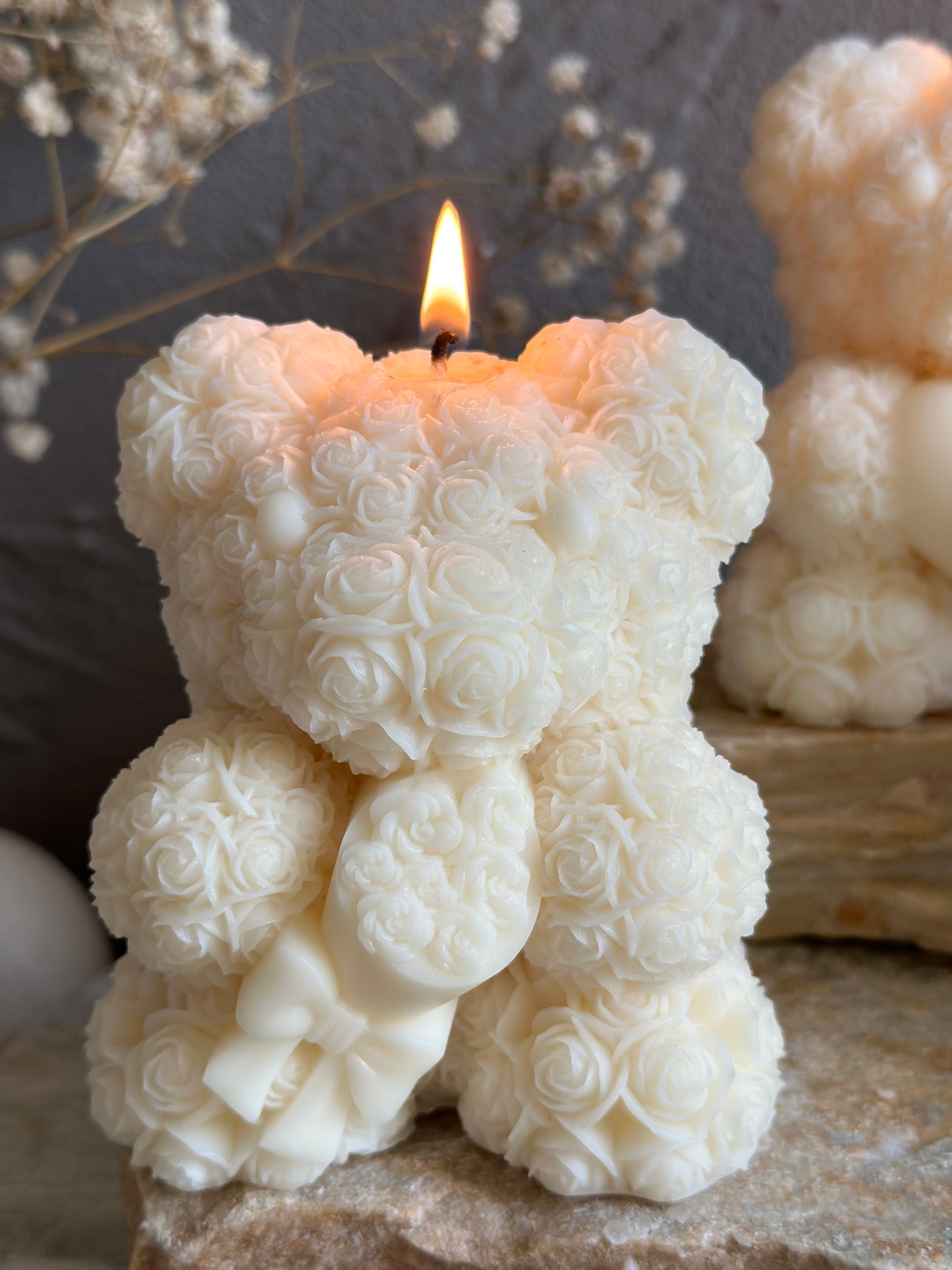 Teddy Bear Rose Candle