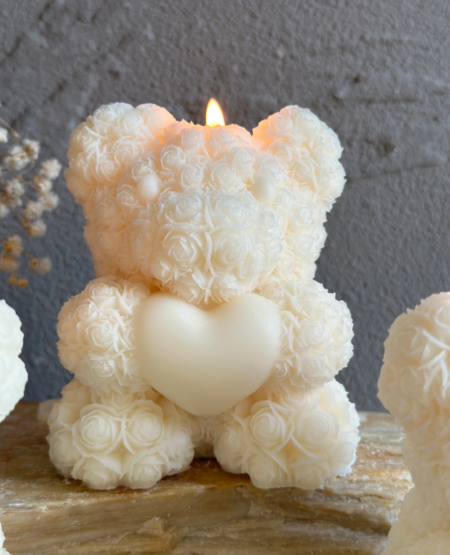 Teddy Bear Rose Candle