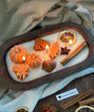 Fall Pumpkin- Inspired Candle/ Wood Dough Bowl Candle / 20oz