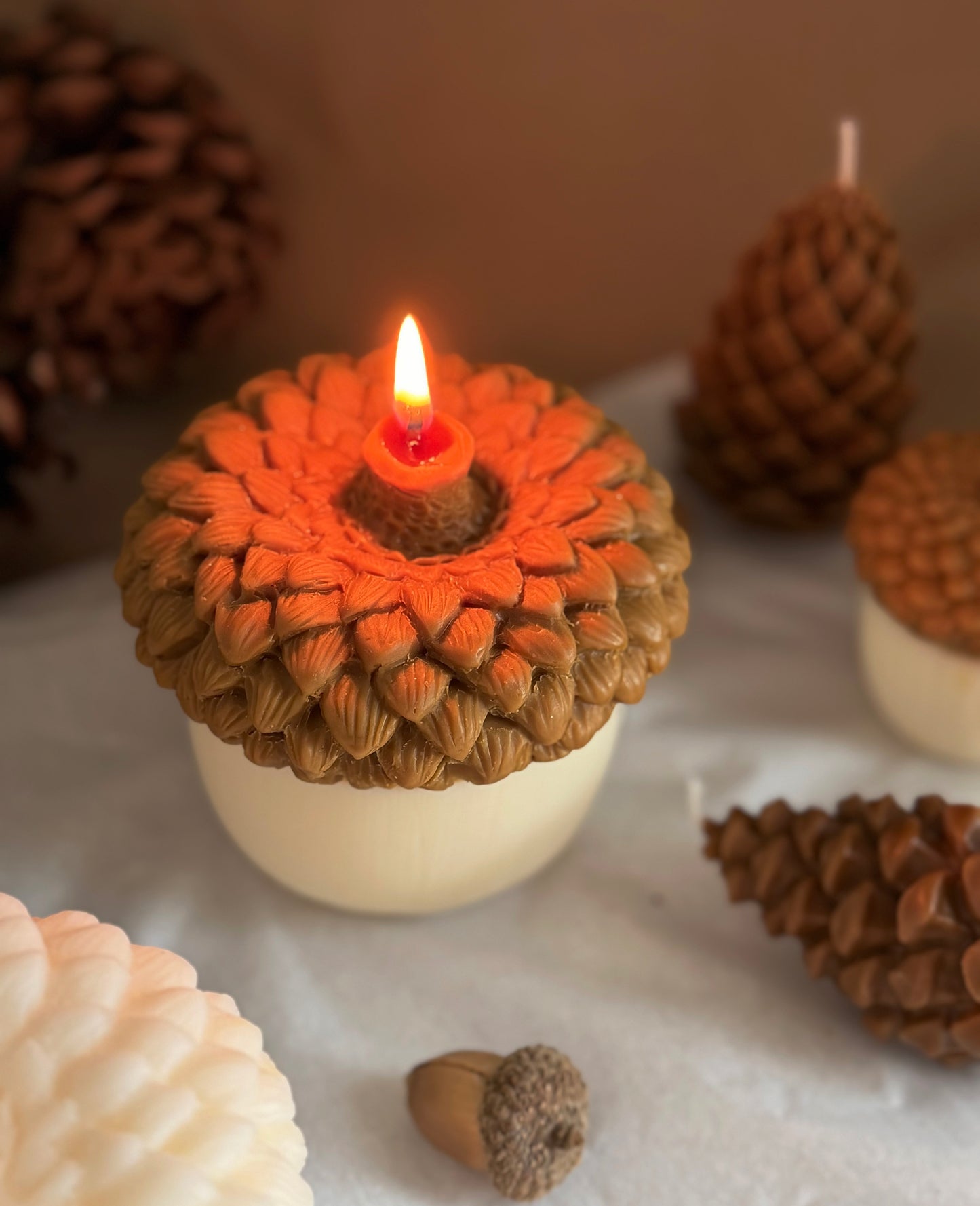 Large Acorn Candle