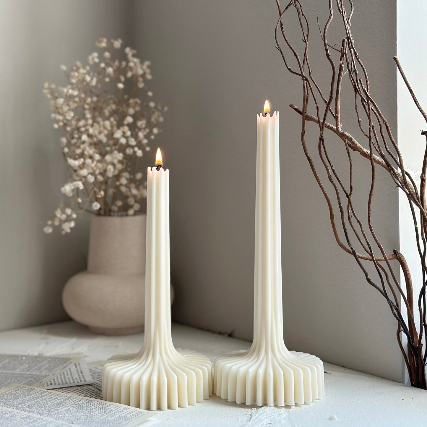 Unique Sculptural Pillar Candle
