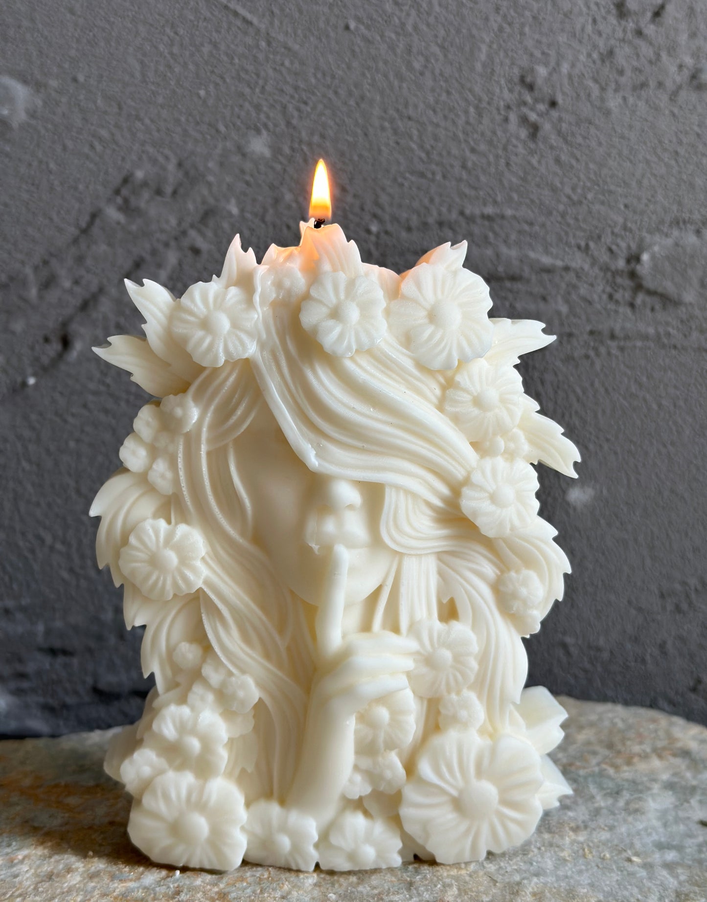 Undyed Flower Goddess Candle