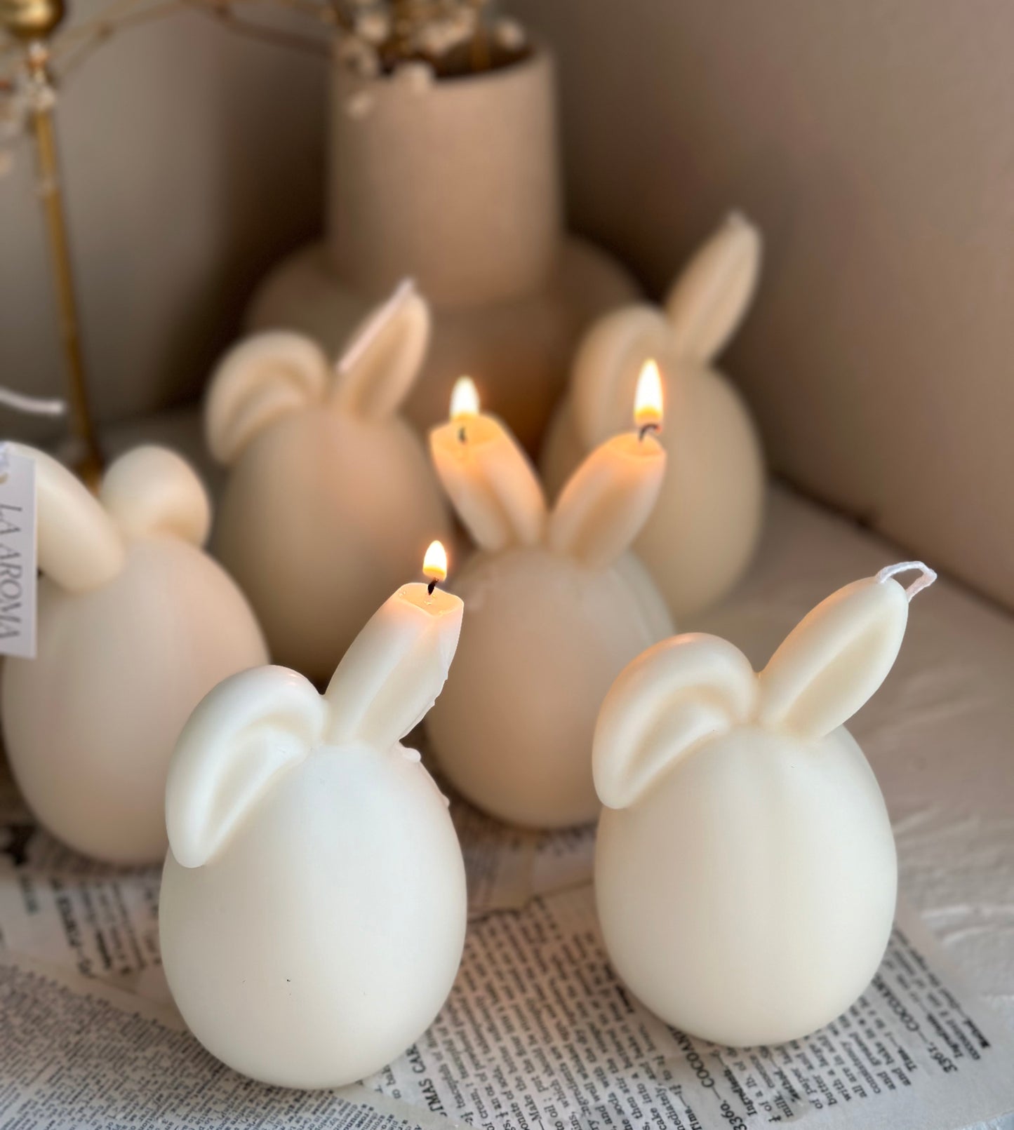 Easter Bunny Egg Candle, Greek Easter candle