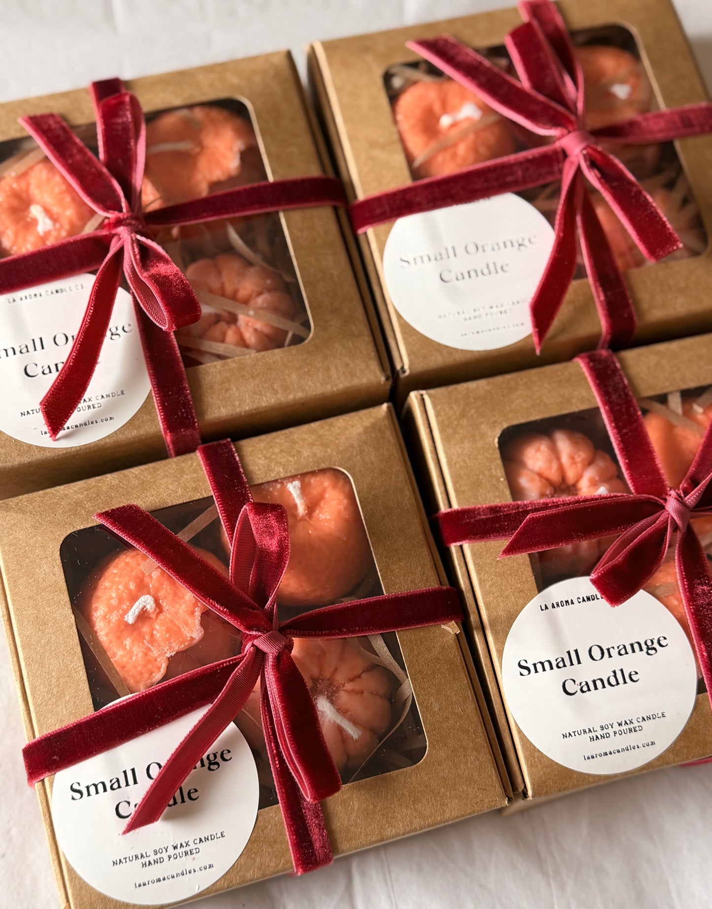 Mini Orange Candles – 3-Piece Set