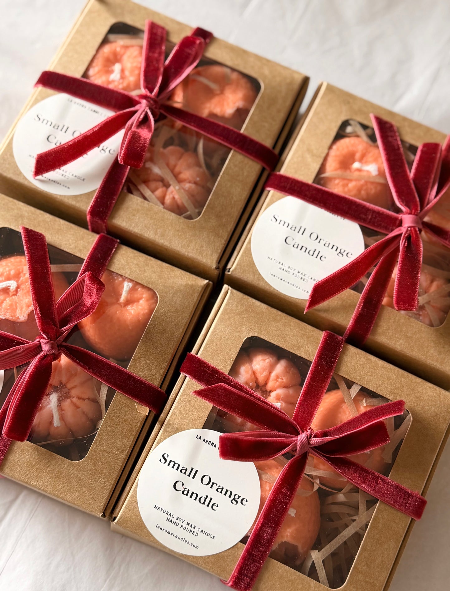 Mini Orange Candles – 3-Piece Set