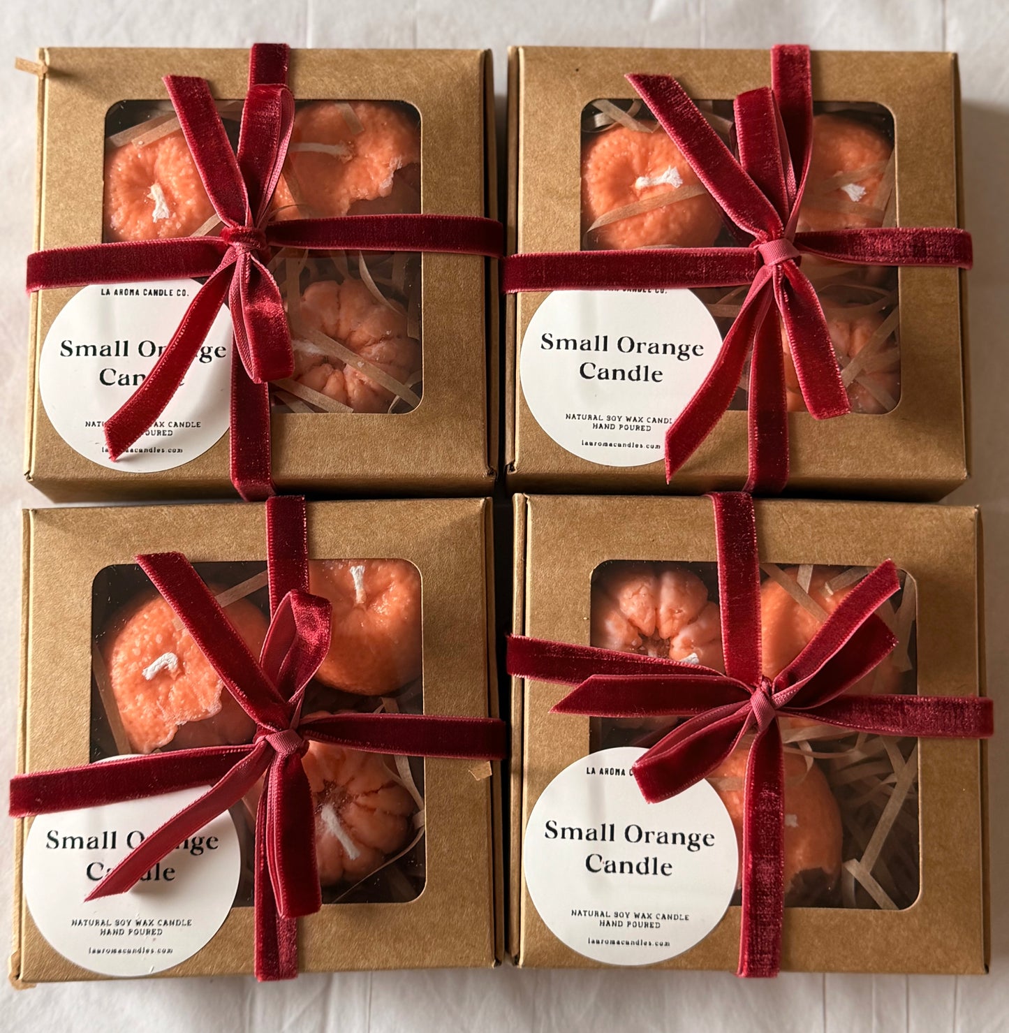 Mini Orange Candles – 3-Piece Set