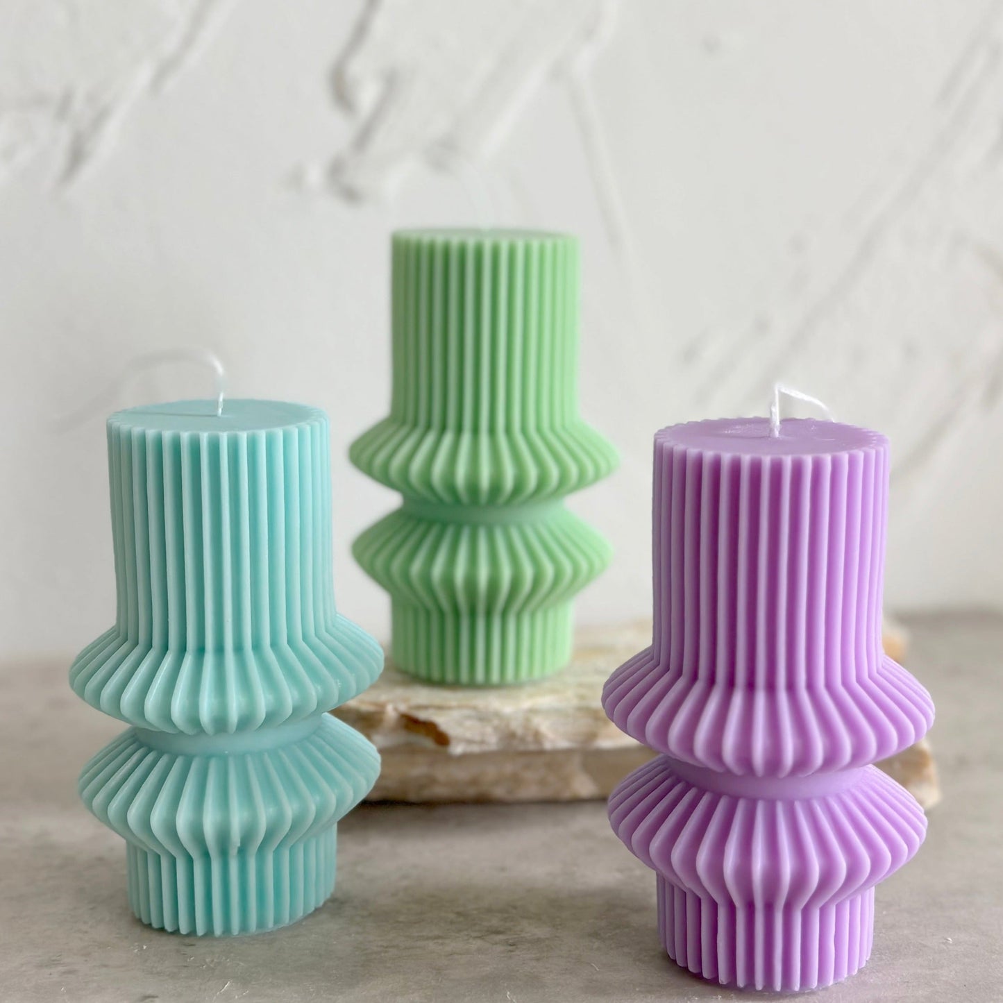 Striped Pillar Candle