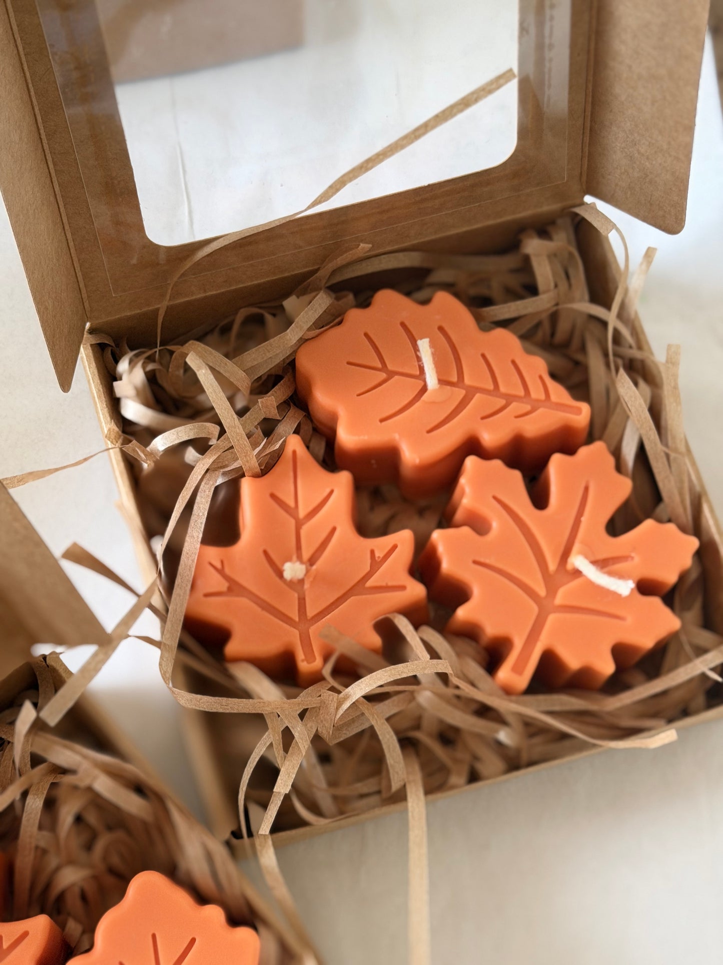 Fall Leaf-Themed Candle Trio