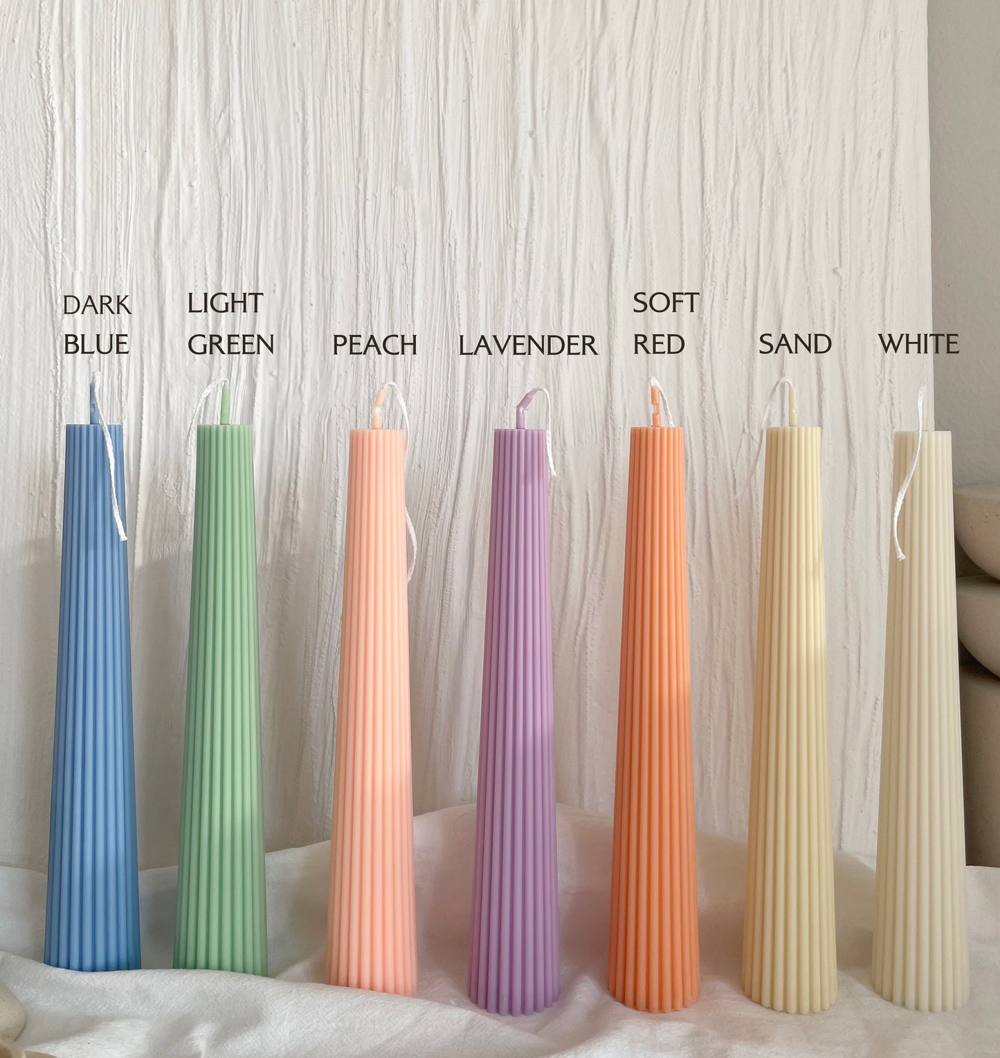 Greko Column Ribbed Taper Candle 9'' (A Pair)