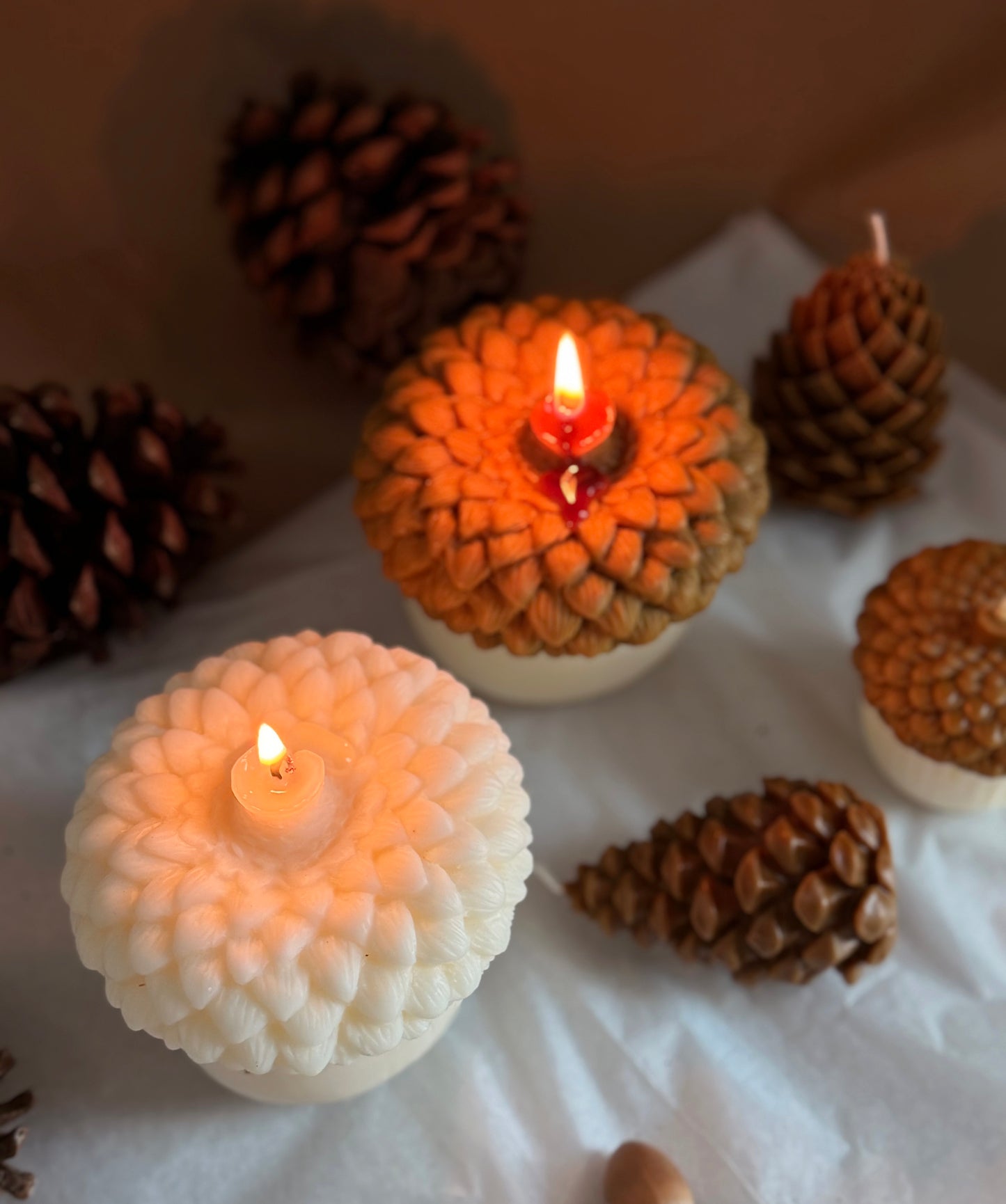 Large Acorn Candle Handmade Soy Wax Woodland Decor Candle for Fall and Rustic Home Styling