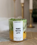 Mango Matcha Latte Candle Handmade Soy Wax Candle in 10oz Glass Jar