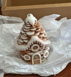 Snowy Pinecone House Candle Handmade Winter Soy Wax Candle
