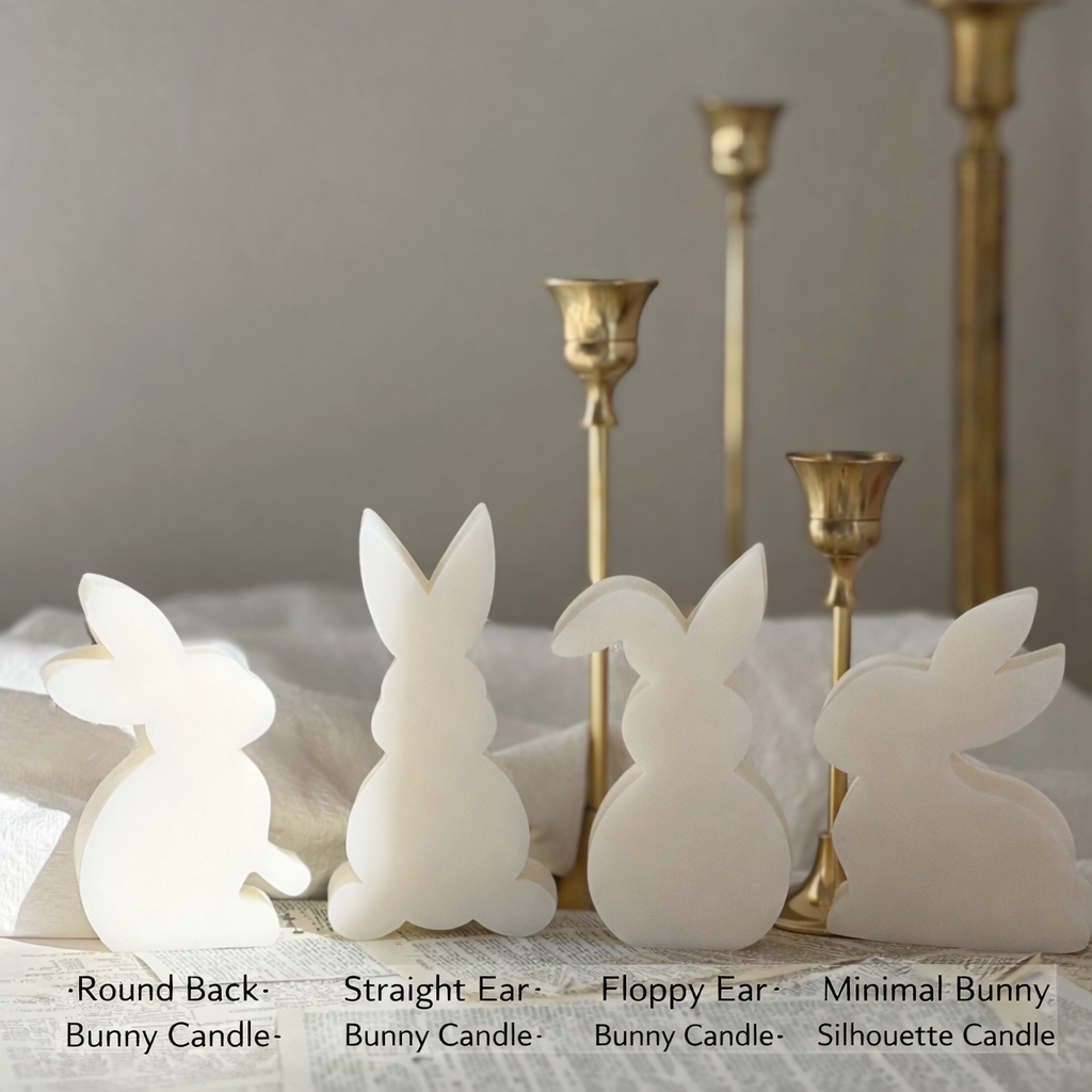 Handmade Easter Bunny Candle – 4 Unique Ear Styles