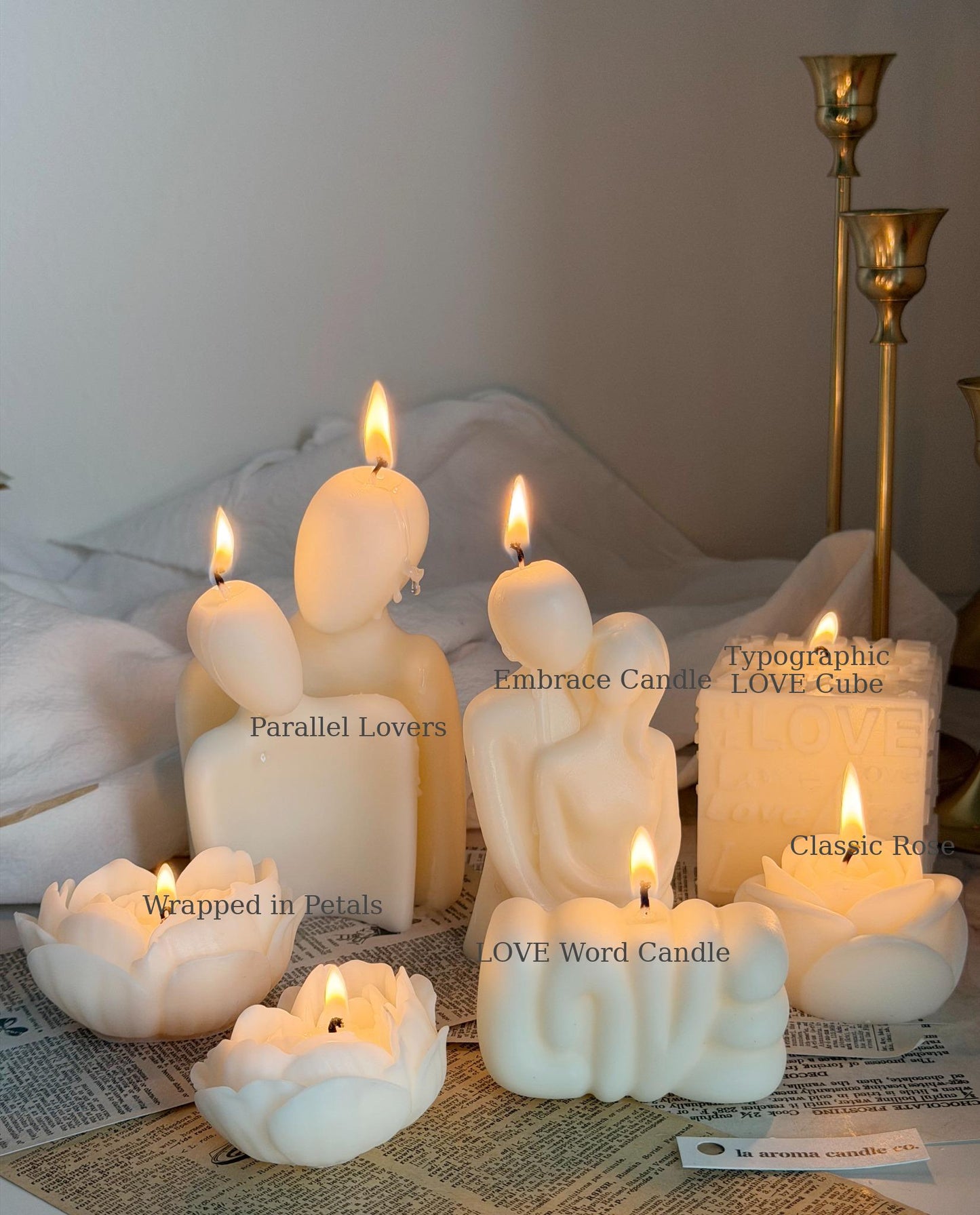 Love & Rose Soy Candle – Sculpted Couple Candle