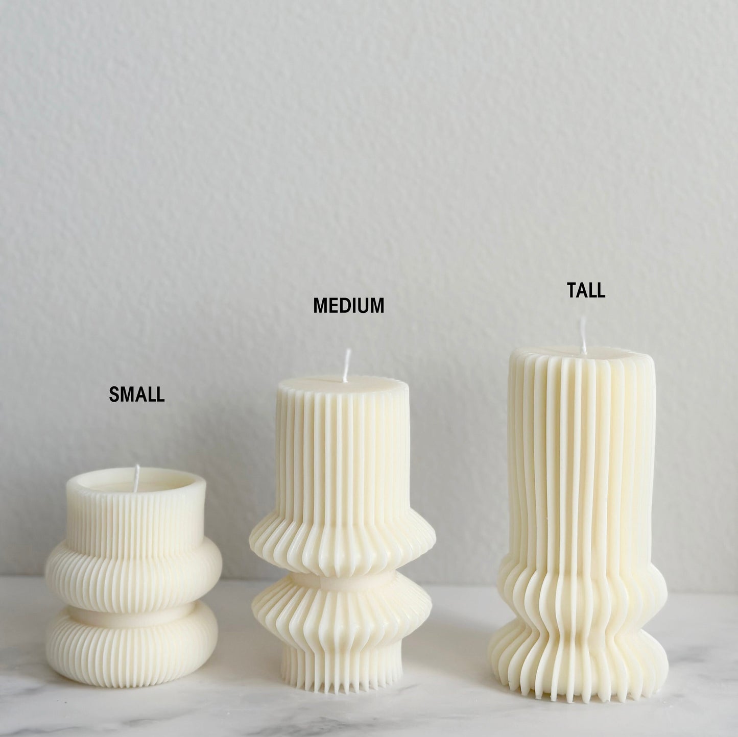 Undyed Striped Pillar Candle